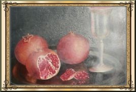 «Натюрморт с фруктами» масло, холст. размер 50 на 60 см